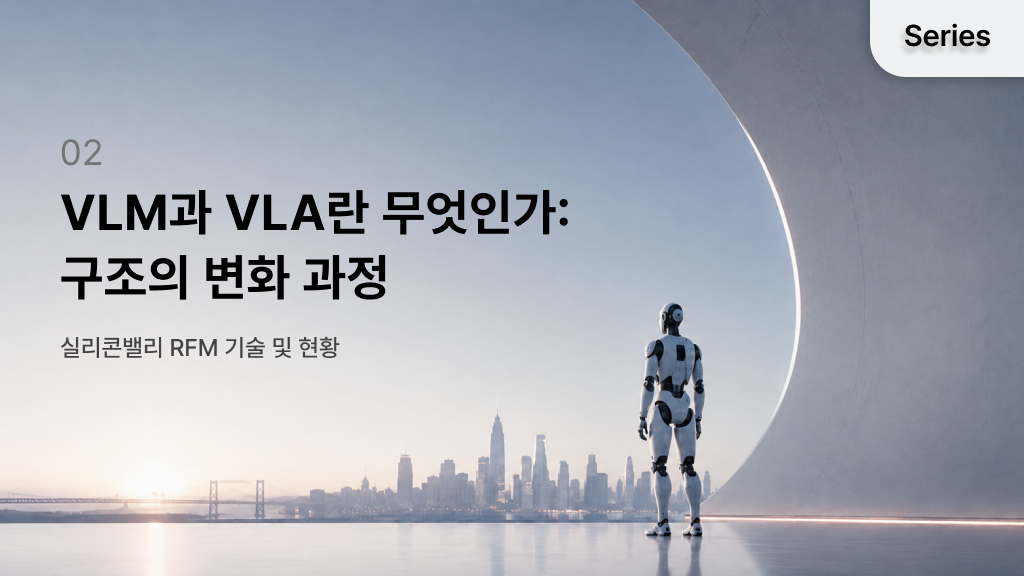 VLM과 VLA의 개념과 구조 변화 과정을 보여주는 인사이트 썸네일